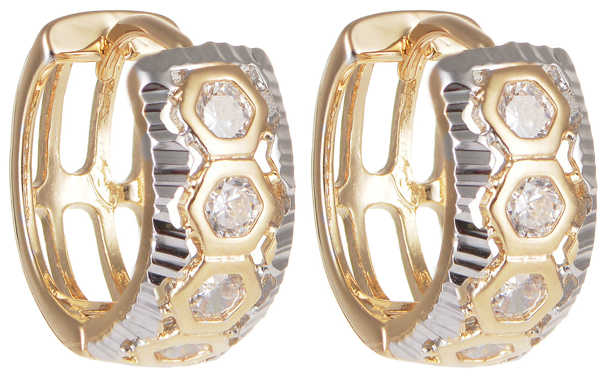 Серьги Taya, цвет: золотистый, серебристый. T-B-11659T-B-11659-EARR-GOLD Серьги Taya, цвет: золотистый, серебристый. T-B-11659T-B-11659-EARR-GOLDМодные позолоченные серьги Taya изготовлены из бижутерного сплава и оформлены цирконами. Застегивается изделие с помощью замка-конго. Оригинальные серьги внесут изюминку, как в повседневный, так и в выходной образ и позволят выделиться среди окружающих.