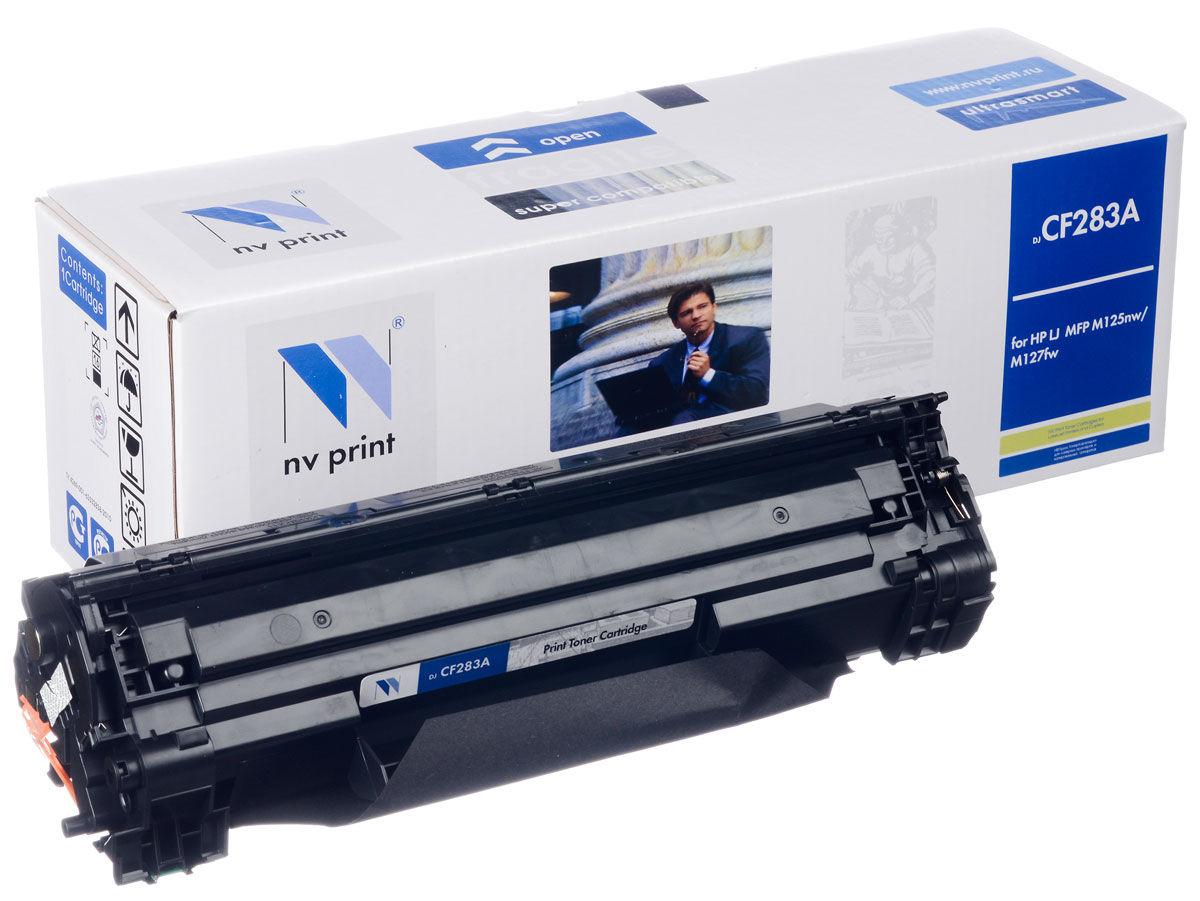 NV Print NV-CF283A, Black тонер-картридж для HP LaserJet Pro MFP M125nw/M127fwNV-CF283A NV Print NV-CF283A, Black тонер-картридж для HP LaserJet Pro MFP M125nw/M127fwNV-CF283AСовместимый лазерный картридж NV Print NV-CF283A для печатающих устройств HP - это альтернатива приобретению оригинальных расходных материалов. При этом качество печати остается высоким. Картридж обеспечивает повышенную чёткость чёрного текста и плавность переходов оттенков серого цвета и полутонов, позволяет отображать мельчайшие детали изображения. Лазерные принтеры, копировальные аппараты и МФУ являются более выгодными в печати, чем струйные устройства, так как лазерных картриджей хватает на значительно большее количество отпечатков, чем обычных. Для печати в данном случае используются не чернила, а тонер. Картридж совместим со следующими моделями принтеров HP LJ M125/125FW/125A/M126/M126A/M127/M127FW/FN,M201/M22