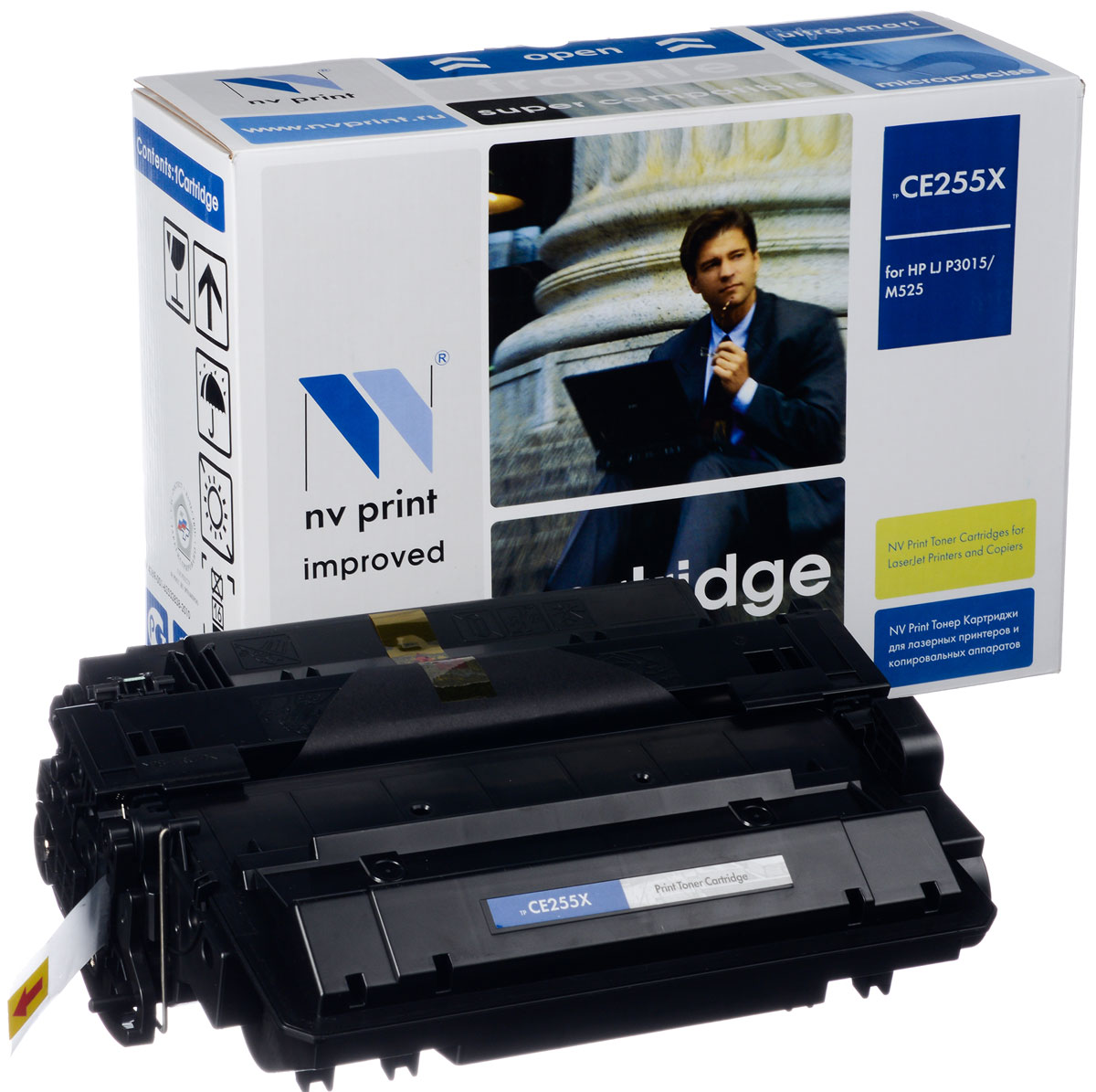 NV Print NV-CE255X, Black тонер-картридж для HP LaserJet Р3015/M525NV-CE255X NV Print NV-CE255X, Black тонер-картридж для HP LaserJet Р3015/M525NV-CE255XСовместимый лазерный картридж NV Print NV-CE255X для печатающих устройств HP - это альтернатива приобретению оригинальных расходных материалов. При этом качество печати остается высоким. Картридж обеспечивает повышенную чёткость чёрного текста и плавность переходов оттенков серого цвета и полутонов, позволяет отображать мельчайшие детали изображения. Лазерные принтеры, копировальные аппараты и МФУ являются более выгодными в печати, чем струйные устройства, так как лазерных картриджей хватает на значительно большее количество отпечатков, чем обычных. Для печати в данном случае используются не чернила, а тонер.