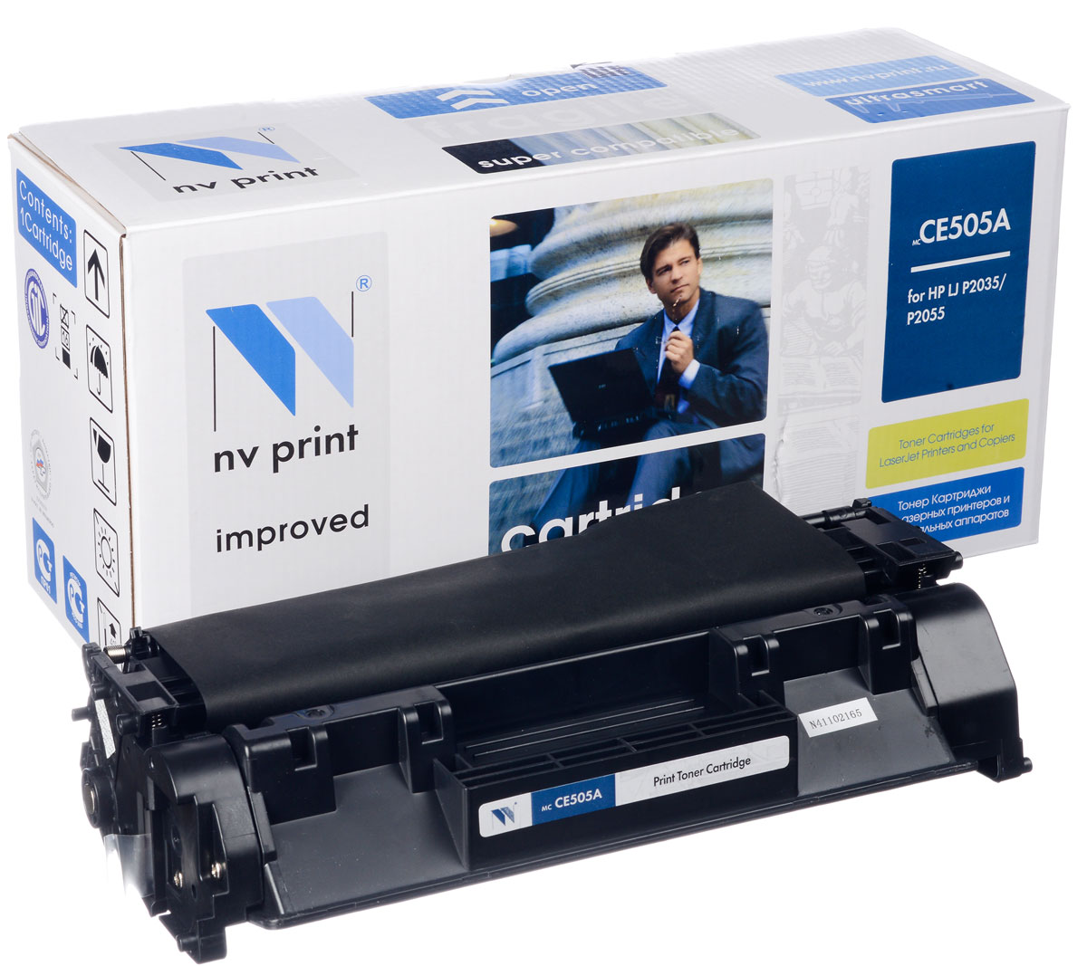 NV Print NV-CE505A, Black тонер-картридж для HP LaserJet P2035/P2055NV-CE505A NV Print NV-CE505A, Black тонер-картридж для HP LaserJet P2035/P2055NV-CE505AСовместимый лазерный картридж NV Print CE505A для печатающих устройств HP - это альтернатива приобретению оригинальных расходных материалов. При этом качество печати остается высоким. Картридж обеспечивает повышенную чёткость чёрного текста и плавность переходов оттенков серого цвета и полутонов, позволяет отображать мельчайшие детали изображения. Лазерные принтеры, копировальные аппараты и МФУ являются более выгодными в печати, чем струйные устройства, так как лазерных картриджей хватает на значительно большее количество отпечатков, чем обычных. Для печати в данном случае используются не чернила, а тонер.