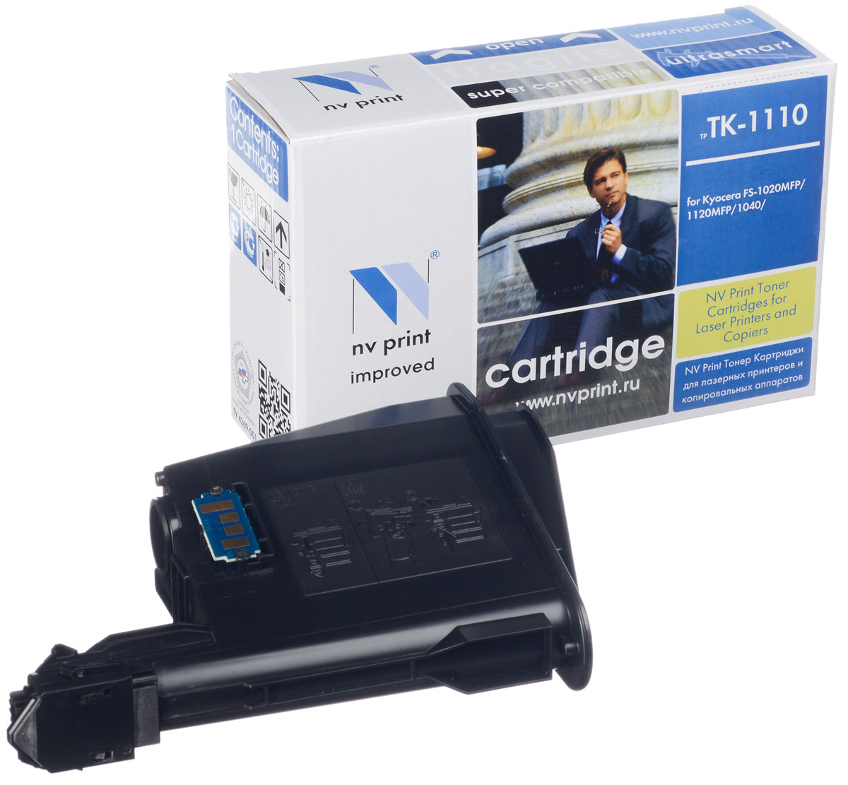 NV Print NV-TK1110, Black тонер-картридж для Kyocera FS-1020MFP/1120MFP/1040NV-TK1110 NV Print NV-TK1110, Black тонер-картридж для Kyocera FS-1020MFP/1120MFP/1040NV-TK1110Совместимый лазерный картридж NV Print NV-TK1110 для печатающих устройств Kyocera - это альтернатива приобретению оригинальных расходных материалов. При этом качество печати остается высоким. Картридж обеспечивает повышенную чёткость чёрного текста и плавность переходов оттенков серого цвета и полутонов, позволяет отображать мельчайшие детали изображения. Лазерные принтеры, копировальные аппараты и МФУ являются более выгодными в печати, чем струйные устройства, так как лазерных картриджей хватает на значительно большее количество отпечатков, чем обычных. Для печати в данном случае используются не чернила, а тонер.