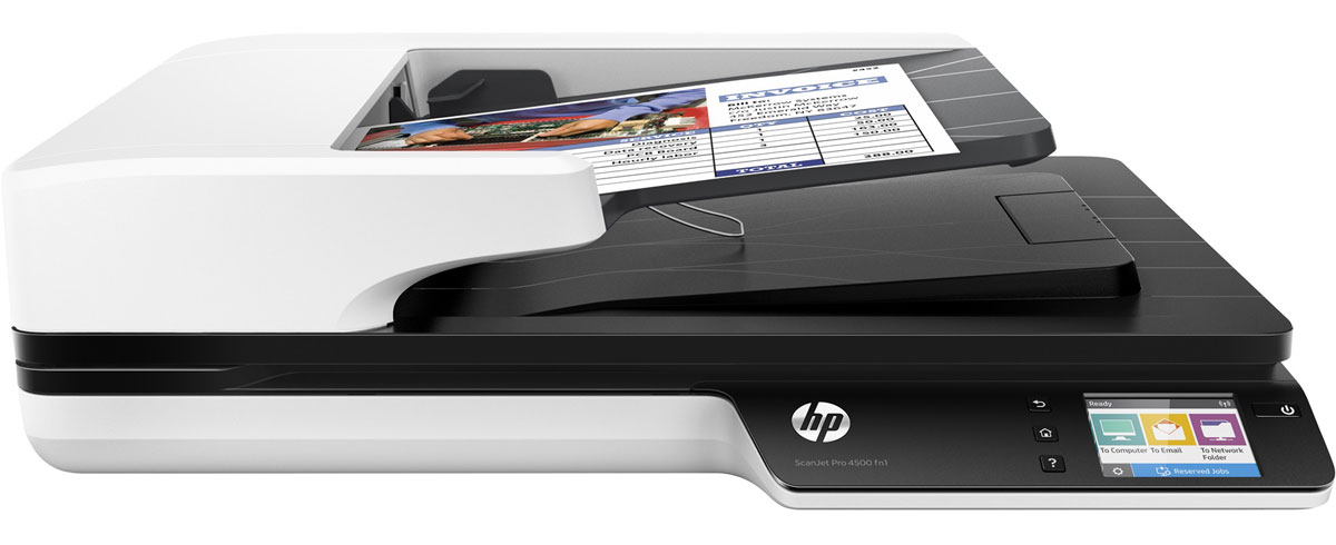 HP ScanJet Pro 4500 fn1 сканер (L2749A)L2749A HP ScanJet Pro 4500 fn1 сканер (L2749A)L2749AHP ScanJet Pro 4500 fn1 - продвинутый сетевой сканер. Рекомендуемая норма составляет 4000 страниц в день с использованием функции двустороннего сканирования. Используйте сенсорный экран для отправки цифровых документов по беспроводной сети или с помощью Wi-Fi Direct. Используйте подключение Gigabit Ethernet, чтобы отправить отсканированные изображения на электронную почту, в сетевую папку или на компьютер. Приложение HP JetAdvantage Capture позволяет выполнять сканирование напрямую на мобильные устройства, а также редактировать и сохранять полученные файлы. Встроенный веб-сервер позволяет отслеживать задания и управлять ими, а также использовать средства безопасности. Передача отсканированных изображений по сети осуществляется с помощью протоколов безопасности. Чтобы отправить их на мобильное устройство, воспользуйтесь технологией Wi-Fi Direct. Быстрое и надежное сканирование каждой страницы Функция двустороннего сканирования позволяет...