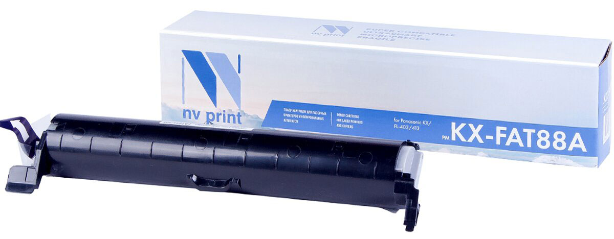 NV Print NV-KXFAT88A, Black тонер-картридж для Panasonic KX-FL403/413NV-KXFAT88A NV Print NV-KXFAT88A, Black тонер-картридж для Panasonic KX-FL403/413NV-KXFAT88AСовместимый лазерный картридж NV Print KXFAT88A для печатающих устройств Panasonic - это альтернатива приобретению оригинальных расходных материалов. При этом качество печати остается высоким. Картридж обеспечивает повышенную чёткость чёрного текста и плавность переходов оттенков серого цвета и полутонов, позволяет отображать мельчайшие детали изображения. Лазерные принтеры, копировальные аппараты и МФУ являются более выгодными в печати, чем струйные устройства, так как лазерных картриджей хватает на значительно большее количество отпечатков, чем обычных. Для печати в данном случае используются не чернила, а тонер.