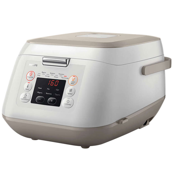 Philips HD4726/03 мультиваркаHD4726/03 Philips HD4726/03 мультиваркаHD4726/03Мультиварка Philips HD4726/03 обеспечивает удобное автоматическое приготовление блюд благодаря встроенному микропроцессору и двойным температурным датчикам для здоровой пищи каждый день. В комплект входит книга с интересными рецептами и советами профессионалов по приготовлению здоровых и вкусных блюд. Встроенный микропроцессор и двойные датчики температуры гарантируют интеллектуальное автоматическое приготовление любимых блюд. Эти технологии точно контролируют уровень нагрева и время приготовления для каждой программы. Внутреннюю емкость с антипригарным покрытием можно мыть в посудомоечной машине. Готовьте различные полезные блюда, используя 13 специальных программ: 12 автоматических программ и режим Мультиповар с ручной настройкой времени и температуры. Удобный в программировании таймер отсрочки старта до 24 часов позволяет готовить блюда к заданному времени. Съемная внутренняя крышка для легкой...