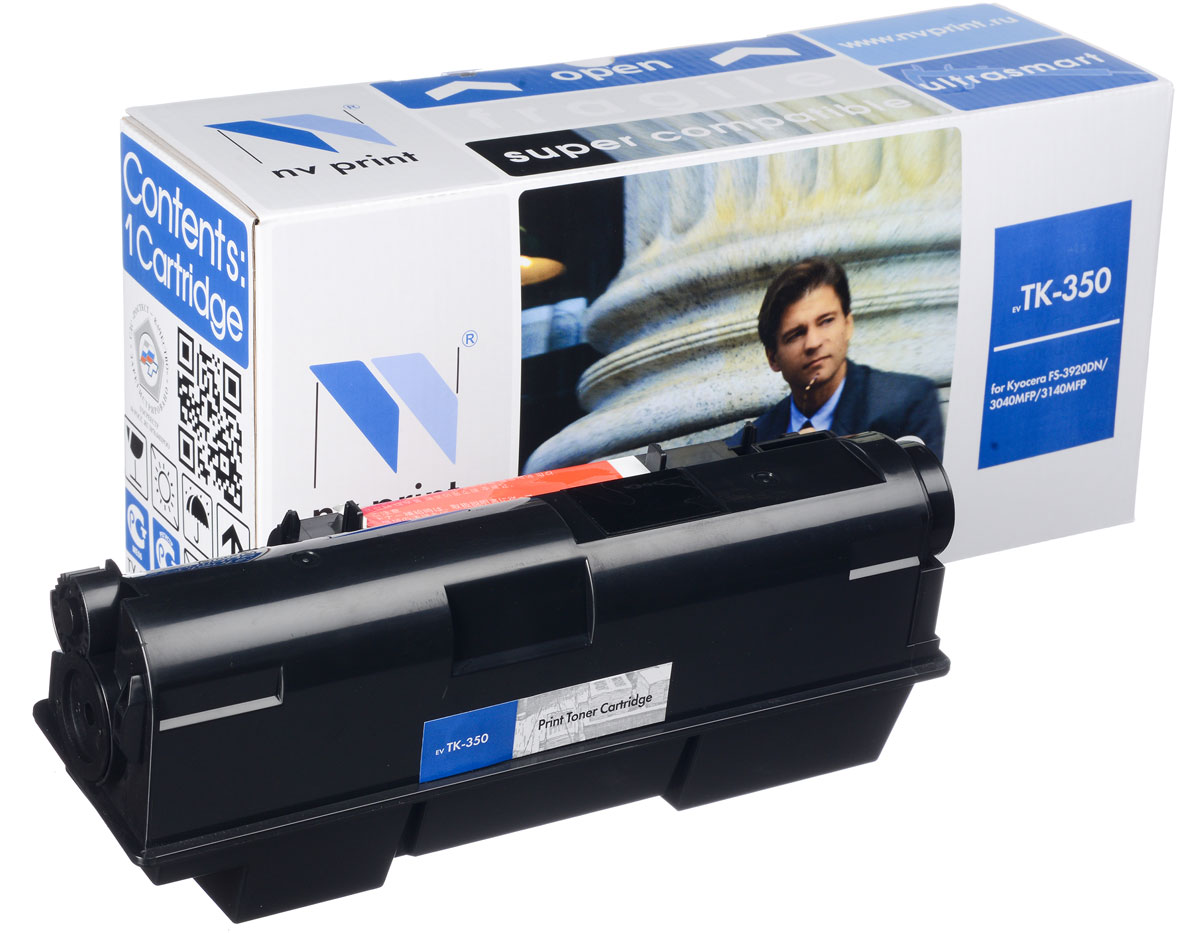 NV Print TK-350, Black тонер-картридж для Kyocera FS-3920DN/3040/3140MFP/3040MFP+/ 3140MFP+/3540MFP/3640MFPTK-350 NV Print TK-350, Black тонер-картридж для Kyocera FS-3920DN/3040/3140MFP/3040MFP+/ 3140MFP+/3540MFP/3640MFPTK-350Совместимый лазерный картридж NV Print для печатающих устройств Kyocera - это альтернатива приобретению оригинальных расходных материалов. При этом качество печати остается высоким. Картридж обеспечивает повышенную чёткость чёрного текста и плавность переходов оттенков серого цвета и полутонов, позволяет отображать мельчайшие детали изображения. Лазерные принтеры, копировальные аппараты и МФУ являются более выгодными в печати, чем струйные устройства, так как лазерных картриджей хватает на значительно большее количество отпечатков, чем обычных. Для печати в данном случае используются не чернила, а тонер.