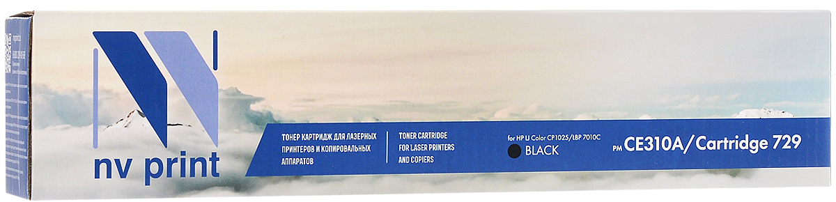 NV Print CE310A/Cartridge 729, Black тонер-картридж для HP CP1025/Canon LBP7010CCE310A/Cartridge 729 NV Print CE310A/Cartridge 729, Black тонер-картридж для HP CP1025/Canon LBP7010CCE310A/Cartridge 729Совместимый лазерный картридж NV Print для печатающих устройств HP и Canon - это альтернатива приобретению оригинальных расходных материалов. При этом качество печати остается высоким. Картридж обеспечивает повышенную чёткость чёрного текста и плавность переходов оттенков серого цвета и полутонов, позволяет отображать мельчайшие детали изображения. Лазерные принтеры, копировальные аппараты и МФУ являются более выгодными в печати, чем струйные устройства, так как лазерных картриджей хватает на значительно большее количество отпечатков, чем обычных. Для печати в данном случае используются не чернила, а тонер.