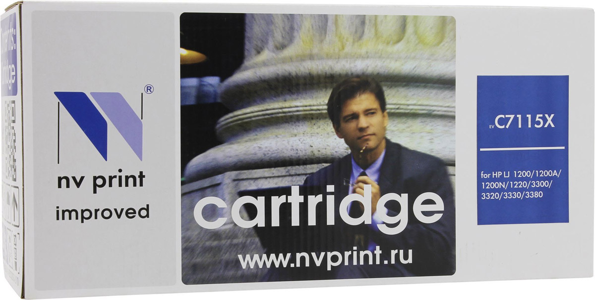 NV Print C7115X, Black тонер-картридж для HP LaserJet 1200/1220/3300/3380NV-C7115X NV Print C7115X, Black тонер-картридж для HP LaserJet 1200/1220/3300/3380NV-C7115XСовместимый лазерный картридж NV Print C7115X для печатающих устройств HP - это альтернатива приобретению оригинальных расходных материалов. При этом качество печати остается высоким. Картридж обеспечивает повышенную чёткость чёрного текста и плавность переходов оттенков серого цвета и полутонов, позволяет отображать мельчайшие детали изображения. Лазерные принтеры, копировальные аппараты и МФУ являются более выгодными в печати, чем струйные устройства, так как лазерных картриджей хватает на значительно большее количество отпечатков, чем обычных. Для печати в данном случае используются не чернила, а тонер.