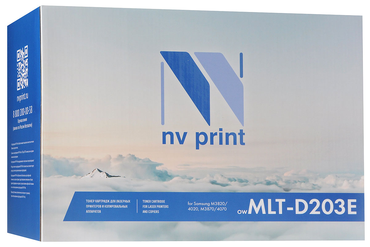 NV Print MLTD203E, Black тонер-картридж для Samsung SL-M3820/3870/4020/4070NV-MLTD203E NV Print MLTD203E, Black тонер-картридж для Samsung SL-M3820/3870/4020/4070NV-MLTD203EСовместимый лазерный картридж NV Print MLTD203E для печатающих устройств Samsung - это альтернатива приобретению оригинальных расходных материалов. При этом качество печати остается высоким. Картридж обеспечивает повышенную чёткость чёрного текста и плавность переходов оттенков серого цвета и полутонов, позволяет отображать мельчайшие детали изображения. Лазерные принтеры, копировальные аппараты и МФУ являются более выгодными в печати, чем струйные устройства, так как лазерных картриджей хватает на значительно большее количество отпечатков, чем обычных. Для печати в данном случае используются не чернила, а тонер.
