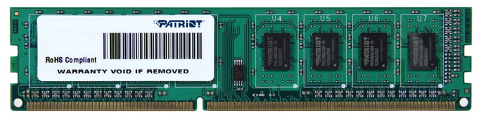Patriot DDR3 DIMM 4GB 1333МГц модуль оперативной памяти (PSD34G133381)PSD34G133381 Patriot DDR3 DIMM 4GB 1333МГц модуль оперативной памяти (PSD34G133381)PSD34G133381Небуферезированная память Patriot DDR3 PSD34G133381 предоставляет качество работы, надежность и производительность, требуемую для современных компьютеров сегодня. Этот модуль емкостью 4 ГБ, спроектирован для работы на частоте 1333 МГц PC3-10600 при таймингах CAS 9. Модуль собран при использовании специальных компонентов.