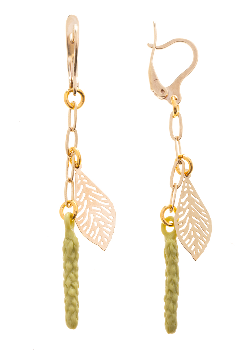 Серьги Jenavi Natura. Береза 2, цвет: золотой, зеленый. f453p1w3f453p1w3 Серьги Jenavi Natura. Береза 2, цвет: золотой, зеленый. f453p1w3f453p1w3Оригинальные серьги Jenavi из коллекции Natura. Береза 2 изготовлены из гипоаллергенного ювелирного сплава, покрыты позолотой. Изделие застегивается на английский замок, который надежно зафиксирует серьги. Стильные серьги декорированы вставками из полимера.