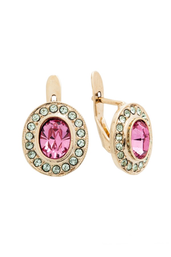 Серьги Jenavi Murano. Навогеро, цвет: золотой, розовый. r468p110r468p110 Серьги Jenavi Murano. Навогеро, цвет: золотой, розовый. r468p110r468p110Коллекция Murano, Навогеро (Серьги) гипоаллергенный ювелирный сплав,Позолота, вставка Кристаллы Swarovski , цвет - золотой, розовый