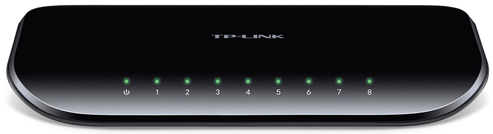 TP-Link TL-SG1008D коммутаторTL-SG1008D TP-Link TL-SG1008D коммутаторTL-SG1008D8-портовый гигабитный настольный коммутатор TP-Link TL-SG1008D представляет собой простое решение для перехода на гигабитный Ethernet. Все 8 портов поддерживают функцию авто-MDI/MDIX, больше не нужно думать о типе кабеля, просто воткните кабель в устройство и оно будет с ним работать. Более того, применение инновационной энергосберегающей технологии позволит сберечь до 80% потребляемой электроэнергии, поэтому TL-SG1008D представляет собой экологически безопасное устройство для вашей офисной сети. Гигабитный коммутатор Модель TL-SG1008D оснащена 8 портами 10/100/1000 Мбит/с, что значительным образом увеличивает пропускную способность вашей сети, позволяя передавать файлы большого размера в кратчайшее время. Поэтому пользователи дома, в офисе, в рабочей группе или дизайн-студии теперь могут быстрее передавать большие, чувствительные к пропускной способности канала файлы. Мгновенная передача по сети графики, CGI-, CAD- и мультимедиа-файлов. Прояви заботу об...