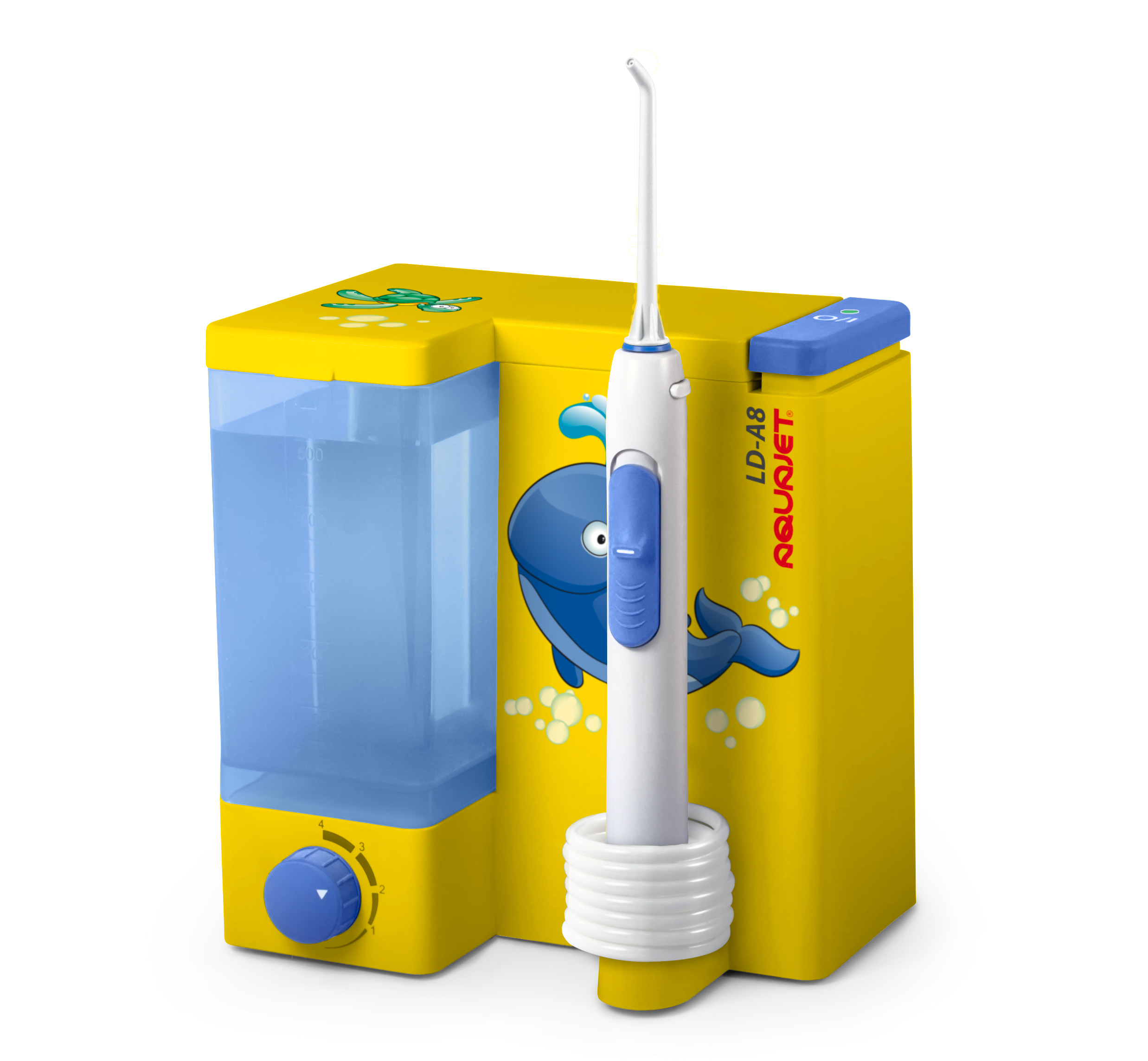 Little Doctor Ирригатор полости рта LD-A8 желтый0003920 Little Doctor Ирригатор полости рта LD-A8 желтый0003920Ирригатором Aquajet LD-А8 Вы легко приучите своего ребенка к правильной гигиене полости рта. Ирригатор эффективно очищает межзубное пространство и зубодесневые складки. Увеличенная мощность водной струи позволяет достичь областей, недоступных при обычной чистке. Контейнеры для жидкости и для насадок теперь можно мыть в посудомоечной машине. Гладкий дизайн корпуса без выступов предотвращает скопление воды и пыли. Soft-Touch – прорезиненное покрытие органов управления делает использование легким и приятным. Специальная насадка с гибким распылителем в подарок. Плавный регулятор напора струи дает возможность использовать прибор для детей и для людей с чувствительной слизистой. Применение без ограничения возраста пациента. Стильный, яркий дизайн ирригатора. ?В комплект входит: Ирригатор Aquajet LD-A8 5 сменных насадок Шурупы и дюбеля для крепления к стене Руководство по эксплуатации на русском языке Гарантийный талон на год