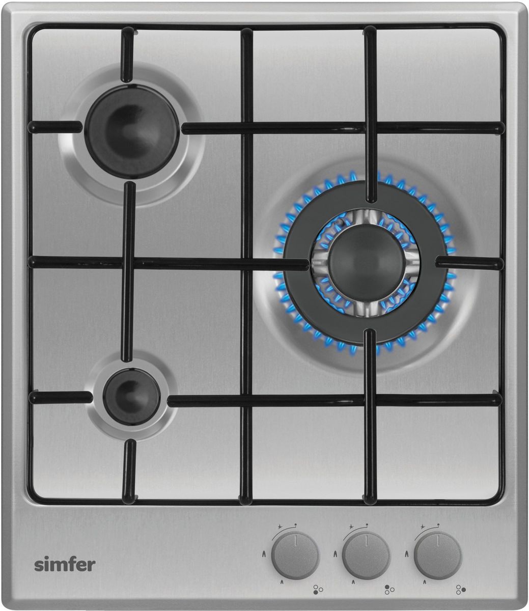 Simfer H45V35M511 панель варочная газоваяH45V35M511 Simfer H45V35M511 панель варочная газоваяH45V35M511Газовая варочная панель Simfer H45V35M511 с чистым пламенем доведет вашу сковороду до нужной температуры без всяких задержек. Включите её и всё днище сковороды будет моментально нагрето. Благодаря идеальному расположению панели управления и индикатора уровня мощности прямо спереди этой варочной панели, любой повар, будь он левша или правша, сможет пользоваться ими с одинаковой лёгкостью. Газовая варочная поверхность Simfer H45V35M511 упрощает приготовление и делает его безопаснее благодаря особой форме подставок, обеспечивающих абсолютную устойчивость посуды. Нет способа быстрее и удобнее для того, чтобы разжечь конфорку, чем автоподжиг варочной панели. Просто поверните ручку, чтобы открыть и зажечь газ одним плавным движением.