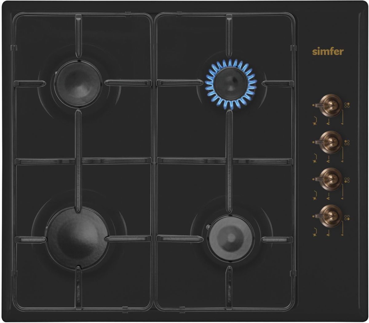 Simfer H60Q40L411 панель варочная газоваяH60Q40L411 Simfer H60Q40L411 панель варочная газоваяH60Q40L411Газовая варочная панель Simfer H60Q40L411 с чистым пламенем доведет вашу сковороду до нужной температуры без всяких задержек. Включите её и всё днище сковороды будет моментально нагрето. Simfer H60Q40L411 упрощает приготовление и делает его безопаснее благодаря особой форме подставок, обеспечивающих абсолютную устойчивость посуды. Нет способа быстрее и удобнее для того, чтобы разжечь конфорку, чем автоподжиг варочной панели. Просто поверните ручку, чтобы открыть и зажечь газ одним плавным движением.