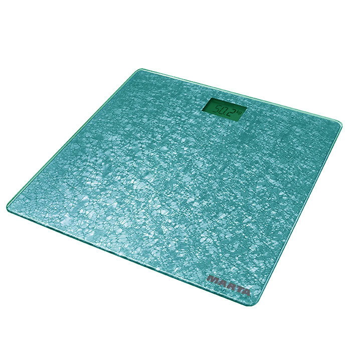 Marta MT-1679, Light Blue Aquamarine весы напольныеMT-1679 Marta MT-1679, Light Blue Aquamarine весы напольныеMT-1679Marta MT-1679 - электронные напольные весы с платформой из полированного стекла, закругленными краями и жидкокристаллическим дисплеем с легко читаемыми цифрами. Marta MT-1679 обеспечивают взвешивание до 180 килограммов с точностью до 100 граммов и способны работать в различных единицах измерения. Для экономии заряда батарей весы отключаются автоматически, если не используются, а индикаторы перегрузки и замены батареи сделают работу весов бесперебойной в течение длительного времени. Благодаря разнообразию расцветок и привлекательному дизайну весы легко впишутся в любой интерьер.
