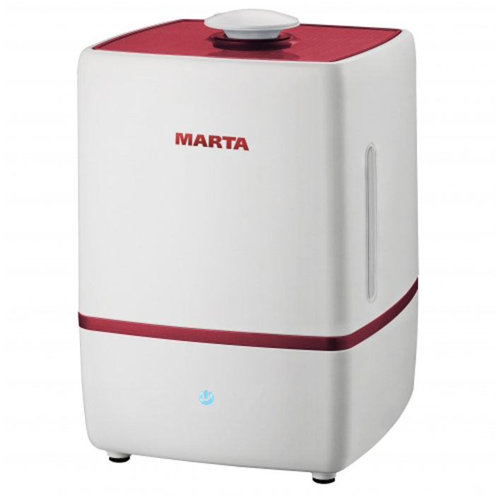 Marta MT-2659, Light Garnet увлажнитель воздухаMT-2659 Marta MT-2659, Light Garnet увлажнитель воздухаMT-2659Увлажнитель воздуха Marta MT-2659 бесшумно нормализует уровень влажности в помещении до идеального уровня. Вы почувствуете разницу очень скоро, ведь от уровня влажности зависит и степень вашей работоспособности, и качество отдыха. Три режима интенсивности увлажнения позволяет создавать необходимый именно вам микроклимат, как дома, так и в офисе. Marta MT-2659 оснащен вместительным пятилитровым резервуаром. При расходе воды всего 250 мл/ч, такой объем позволяет поддерживать комфортные условия в жилом помещении на протяжении суток. Удобное и простое управление осуществляется при помощи сенсорной панели со светодиодной индикацией. Кроме того, вы можете использовать картридж арома-фильтра для насыщения воздуха вашим любимым ароматом.