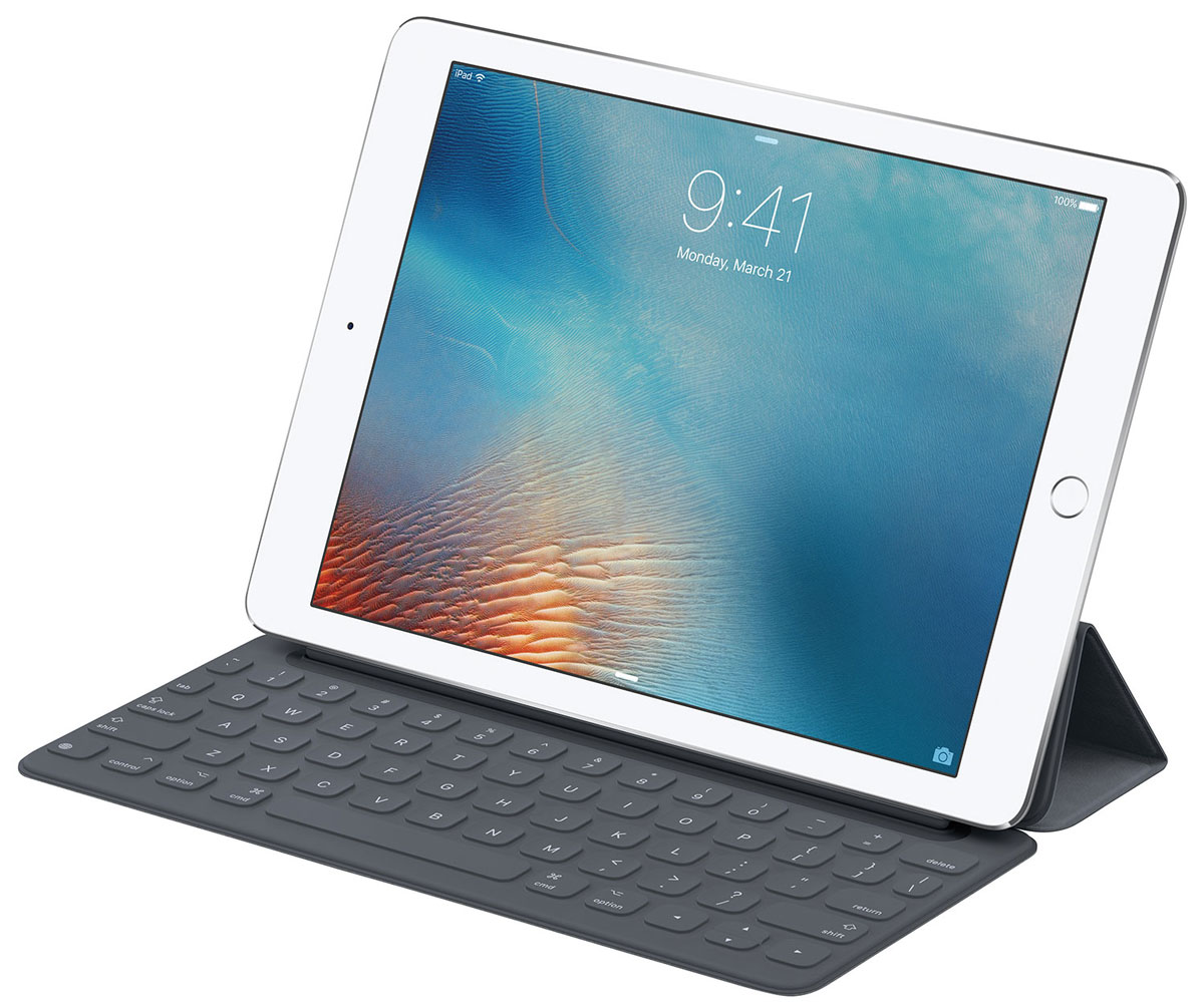 Apple Smart Keyboard чехол-клавиатура для iPad Pro 12,9, GreyMNKT2RS/A Apple Smart Keyboard чехол-клавиатура для iPad Pro 12,9, GreyMNKT2RS/AДля многих клавиатура остаётся наиболее удобным способом набирать текст и выполнять другие задачи. Клавиатура Smart Keyboard создана с применением передовых технологий, благодаря которым нет необходимости в переключателях, проводах и даже в создании пары с iPad. Это идеальное сочетание функциональности и портативности. Когда вам понадобится клавиатура, просто откройте Smart Keyboard. А когда дела будут сделаны, сложите её, и она превратится в лёгкую и элегантную обложку. Прочная конструкция позволит выдержать нагрузки повседневного использования. В том числе ваши муки творчества. iOS прекрасно работает с клавиатурой Smart Keyboard и позволяет iPad Pro использовать множество полезных функций QuickType. Выделяйте жирным шрифтом, курсивом, подчёркиванием, копируйте и вставляйте текст или изображения — всего парой касаний. Панель частых команд можно также настроить для сторонних приложений, чтобы всегда иметь нужные инструменты под рукой. ...