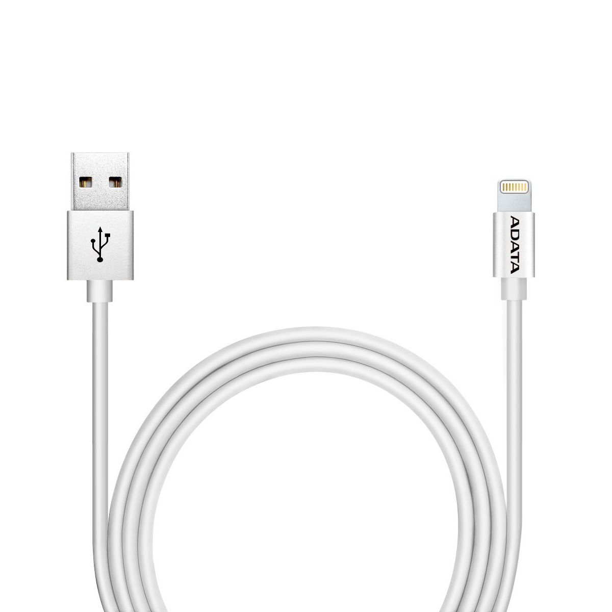 ADATA Lightning-USB MFI, Silver кабель (1 м)21706 ADATA Lightning-USB MFI, Silver кабель (1 м)21706Кабель ADATA Lightning-USB MFI, для зарядки и синхронизации с сертификатом MFi от компании ADATA позволит вам без проблем заряжать устройства iPhone, iPad и iPod и выполнять синхронизацию данных между устройствами для поддержания высокой мобильности вашей жизни! Имеющий прочную многослойную структуру с использованием луженых медных проводников, надежный и долговечный кабель зарядки и синхронизации Apple Lightning обеспечивает быструю зарядку током до 2,4А и эффективную защиту от вредных электромагнитных помех. Кабель зарядки и синхронизации Apple Lightning - это стильный мобильный аксессуар, выпускаемый в нескольких ярких цветных и металлизированных вариантах, включая варианты с подобранным по цвету кабельным хомутом, обеспечивающим удобство укладки кабеля.