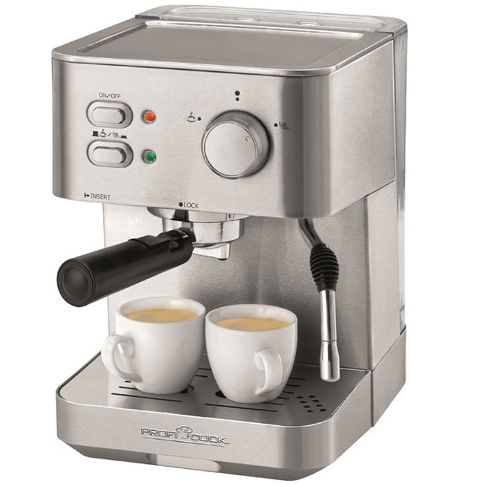 Profi Cook PC-ES 1109, Silver кофемашинаPC-ES 1109 Profi Cook PC-ES 1109, Silver кофемашинаPC-ES 1109Profi Cook PC-ES 1109 - интеллектуальная и удобная в использовании кофемашина, которая готовит великолепный кофе высочайшего качества. Элегантный дизайн корпуса из нержавеющий стали неподвластен времени. Оригинальная итальянская профессиональная помпа гарантирует наслаждение отличным кофе в течение долгих лет. Благодаря автоматическому вспенивателю вы сможете простым нажатием кнопки приготовить превосходную молочную пену, которая станет венцом вашего кофейного творения. Постоянное давление помпы (15 бар) Функция Горячая вода 2 контрольные лампы Индикатор готовности к работе