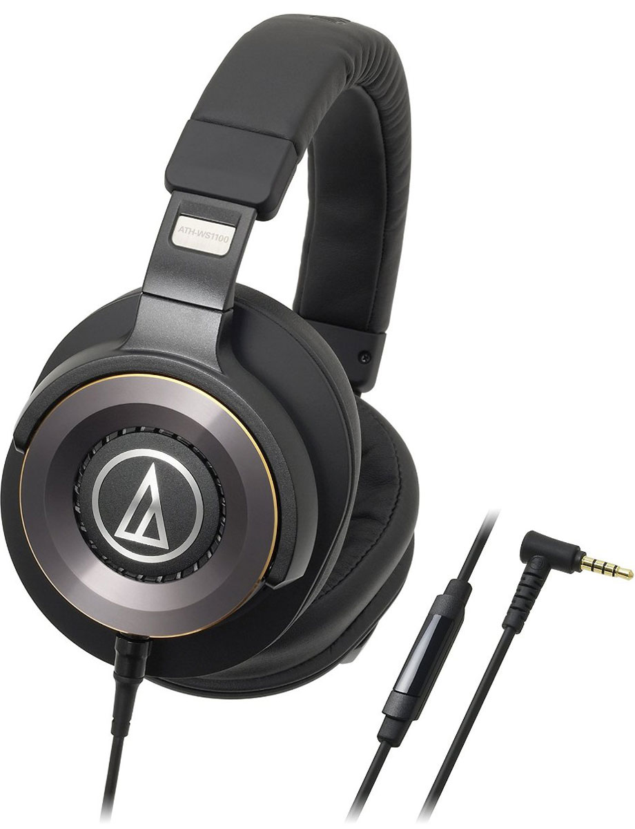 Audio-Technica ATH-WS1100iS, Black наушники10102368 Audio-Technica ATH-WS1100iS, Black наушники10102368Гарнитура Audio-Technica ATH-WS1100iS серии Solid Bass использует большие 53-миллиметровые драйверы Deep Motion Hi-Res Audio, разработанные с эксклюзивным ультрамощным магнитным контуром. Наушники имеют двойной алюминиевый корпус со специальной вентиляционной системой для передачи прозрачных и при этом сочных басов. Audio-Technica ATH-WS1100iS оснащены встроенным микрофоном и пультом управления громкостью, а также воспроизведением и перемоткой треков, проигрываемых с Apple- или Android-гаджетов. Пульт также позволяет принимать звонки. Диапазон частот микрофона: 100-10000 Гц Чувствительность микрофона: -44 дБ