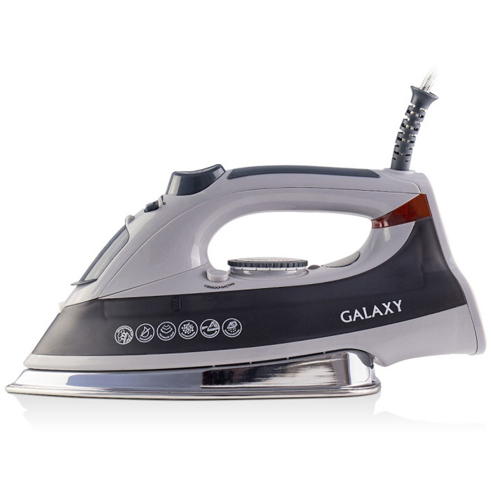 Galaxy GL 6103 утюг4630003364531 Galaxy GL 6103 утюг4630003364531Современный утюг Galaxy GL 6103 облегчает уход за одеждой и безусловно порадует вас своими поистине безграничными возможностями. Ультрагладкая подошва утюга GL 6103 из нержавеющей стали обеспечивает идеальное скольжение и избавит ваши вещи даже от самых сложных складок. Прибор обладает всеми необходимыми характеристиками для отличного результата: сухое глажение, отпаривание с регулировкой, функция разбрызгивания, возможность вертикального отпаривания. Модель оснащена функциями парового удара и самоочистки, а также системами анти-капля и анти-накипь. Сетевой шнур длиной 2 метра крепится при помощи шарового механизма, что не позволяет ему запутаться во время эксплуатации. Силиконовый уплотнитель крышки резервуара Указатель максимального уровня воды Индикатор нагрева