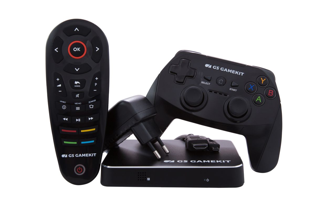 GS Gamekit игровая приставкаGS GAMEKIT GS Gamekit игровая приставкаGS GAMEKITИгровая приставка с функцией приема цифрового спутникового телевидения GS Gamekit имеет более 20 предустановленных игр. Она предоставляет возможность играть офлайн или с друзьями по сети. Постоянное обновление библиотеки игр. Игры доступны по подписке. Первый месяц подписки на все игры – в подарок. Пользователям GS Gamekit будут доступны трансмедийные игровые проекты. Играйте один или с друзьями, следите за обновлениями рейтингов по ТВ, получайте бонусы за внимательность. Первая игра – шутер Настоящая русская охота. Выследите зверя, сделайте меткий выстрел и займите первую строчку рейтинга, доступного всем телезрителям Триколор ТВ. А также вас ждут анонсы игровых событий и промо-коды в эфире телеканала Охотник и рыболов. Подключите консоль к приставке-серверу GS E501 или GS E502 и наслаждайтесь высоким качеством любимых фильмов и передач в эфире Триколор ТВ. Для просмотра необходимо наличие сети Wi-Fi или Ethernet. ...