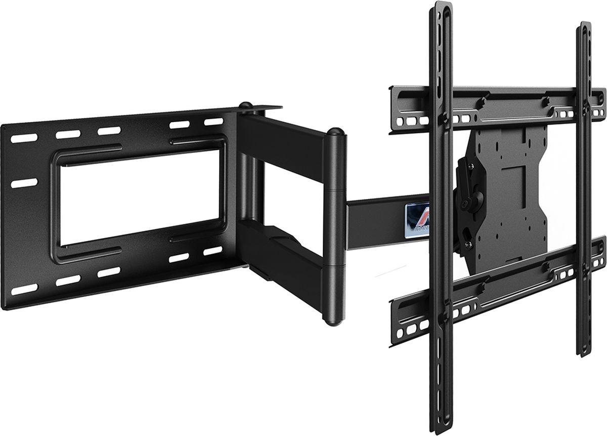 North Bayou NB SP2, Black кронштейнNB SP2 чёрный North Bayou NB SP2, Black кронштейнNB SP2 чёрныйПодвижный наклонно-поворотный кронштейн с регулировкой по высоте North Bayou NB SP2 подходит для телевизоров с диагональю 40-65 и весом до 68 кг. Большой вылет от стены позволяет поворачивать кронштейн на 90 градусов, влево и вправо. Угол наклона регулируется до 15 градусов. Используемые специальные шайбы с низким коэффициентом трения в каждом шарнирном соединении позволяют плавно поворачивать телевизор, не прилагая при этом особых усилий. Большой размер настенной монтажной площадки позволяет закрепить кронштейн практически на любой стене.