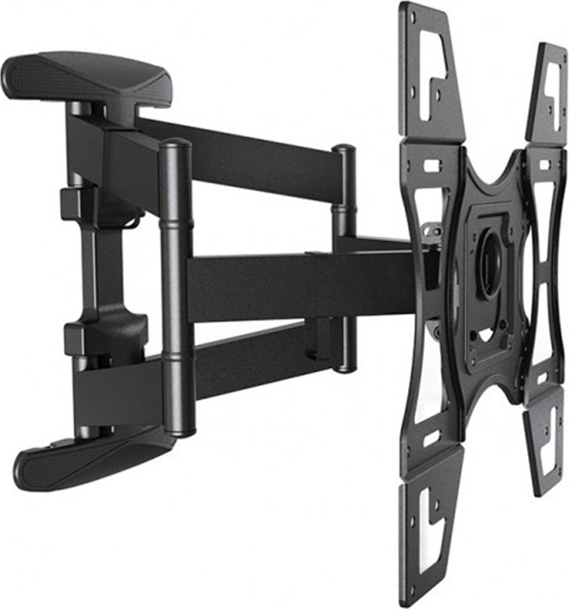 North Bayou NB DF600, Black кронштейнNB DF600 чёрный North Bayou NB DF600, Black кронштейнNB DF600 чёрныйНаклонно-поворотный кронштейн на стену North Bayou NB DF600 подходит для телевизоров с плоской панелью диагональю от 32 до 60. Кронштейн имеет удобную систему регулирования по горизонтали и вертикали, что по праву делает его одним из самых легких для управления кронштейнов в данной серии. К тому же, данная модель отличается высокой безопасностью, прочной конструкцией и приятным эстетическим видом. Широкая и надёжная пластина крепления к стене позволит вам установить этот кронштейн даже на не самые надёжные стены. Оптимальный угол обзора достигается за счет возможности наклона экрана на угол до 8° и поворота до 120°