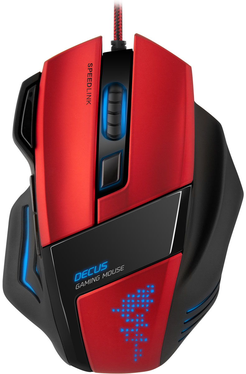 Speedlink Decus, Black Red мышь игроваяSL-6397-BK Speedlink Decus, Black Red мышь игроваяSL-6397-BKSpeedlink Decus предлагает максимум возможностей индивидуализации, чтобы сохранять концентрацию и точность даже во время длительных сражений. С помощью мощного конфигурационного ПО можно делать индивидуальные настройки, подчеркивать свой личный игровой стиль и идеально претворять в жизнь свои игровые рефлексы. Благодаря подсветке Speedlink Decus играет красками, которые отвечают атмосфере игр - так что она не только привлекает взгляды, но еще и служит индикатором выбранного профиля. Дополнительно прорезиненные боковые поверхности, очень удобная кнопка мыши и увеличенное место под пальцы обеспечивают оптимальный комфорт. 5 профилей с разными настройками кнопок, датчика и цветов Внутренняя память для профилей: 128 кБит Частота опроса: до 1000 Гц