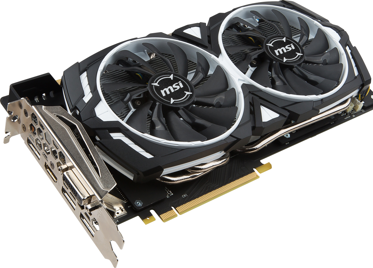 MSI GeForce GTX 1070 Armor 8GB видеокартаGTX 1070 ARMOR 8G OC MSI GeForce GTX 1070 Armor 8GB видеокартаGTX 1070 ARMOR 8G OCMSI GeForce GTX 1070 Armor демонстрирует наивысшую производительность и поддерживает передовые технологии NVIDIA GameWorks и GeForce Experience в самых современных компьютерных играх. Видеокарта GTX 1070 на основе графического ядра Pascal демонстрирует высочайшую производительность и энергоэффективность, а такие особенности как, ультра-быстрые транзисторы FinFET и поддержка DirectX 12, способствуют плавному геймплею и высокой скорости в играх. Ядро Pascal разработано специально для работы с дисплеями следующего поколения, включая решения для виртуальной реальности, ультра-высокое разрешение и подключение нескольких мониторов. Технологии NVIDIA GameWorks обеспечивают максимально плавный геймплей и кинематографическое качество. Кроме этого, становится возможным осуществлять захват видео с революционно новыми возможностями - углом обзора 360 градусов. Откройте для себя новое поколение виртуальной реальности, минимальные задержки и...