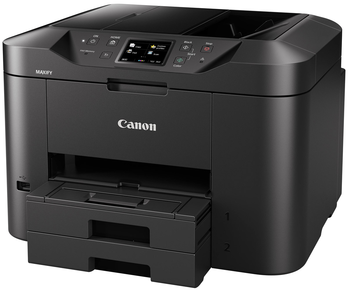 Canon Maxify MB2740 (0958C007) МФУ0958C007 Canon Maxify MB2740 (0958C007) МФУ0958C007Многофункциональный принтер, сканер, копир и факс, разработанный для домашних офисов. Устройство Canon Maxify MB2740, оснащенное кассетой для бумаги большой емкости (на 500 листов) и устройством автоматической подачи документов на 50 листов, обеспечивает исключительные результаты печати с насыщенными оттенками черного, яркой цветопередачей и высокой четкостью текста за счет использования чернил DRHD, устойчивых к стиранию и маркерам. Высокое качество достигается не в ущерб скорости: печать формата A4 со сверхвысокой скоростью 24 изображения в минуту в монохромном режиме и 15,5 изображений в минуту в цветном режиме и время вывода первой страницы (FPOT) всего 6 секунд. Основной особенностью этого устройства является его экономичность — от низкого потребления энергии всего 0,2 кВт/ч (обычное потребление энергии) до цветных картриджей с возможностью индивидуальной замены. Черные картриджи имеют ресурс 1200 страниц в соответствии со стандартом ISO, а цветные...