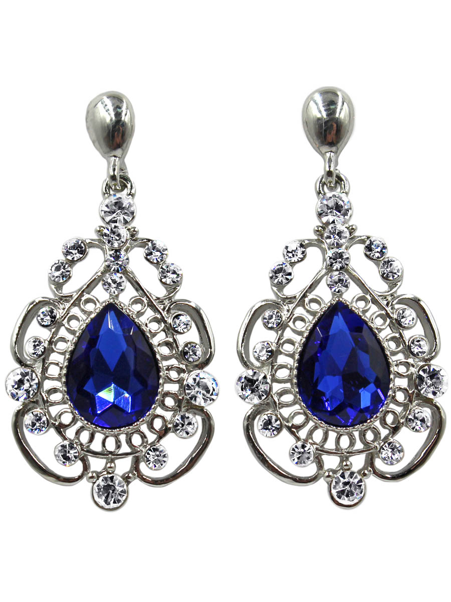 Серьги Taya, цвет: серебристый, темно-синий. T-B-10692-EARR-SL.D.BLUET-B-10692-EARR-SL.D.BLUE Серьги Taya, цвет: серебристый, темно-синий. T-B-10692-EARR-SL.D.BLUET-B-10692-EARR-SL.D.BLUEСерьги-гвоздики с заглушкой металл-пластик изготовлены из гипоаллергенного бижутерного сплава. Изящные серьги с крупной подвеской в рамочном обрамлении с узорами. В центре изделия расположен кристалл каплевидной формы.