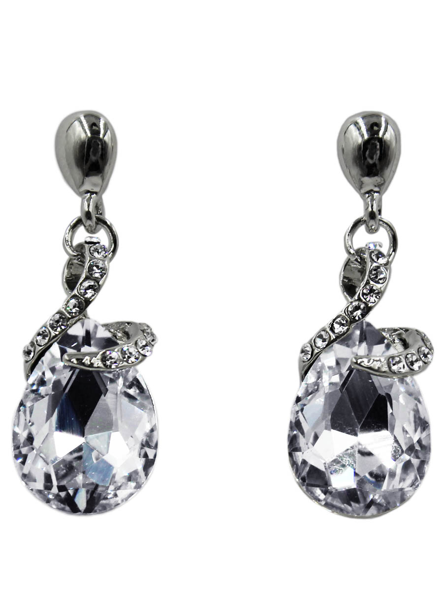Серьги Taya, цвет: серебристый, прозрачный. T-B-10708-EARR-SL.CLEART-B-10708-EARR-SL.CLEAR Серьги Taya, цвет: серебристый, прозрачный. T-B-10708-EARR-SL.CLEART-B-10708-EARR-SL.CLEARСерьги-гвоздики с заглушкой металл-пластик изготовлены из гипоаллергенного бижутерного сплава. Серьги представляют собой змейку со стразами, которая нежно обвивает прозрачный кристалл.
