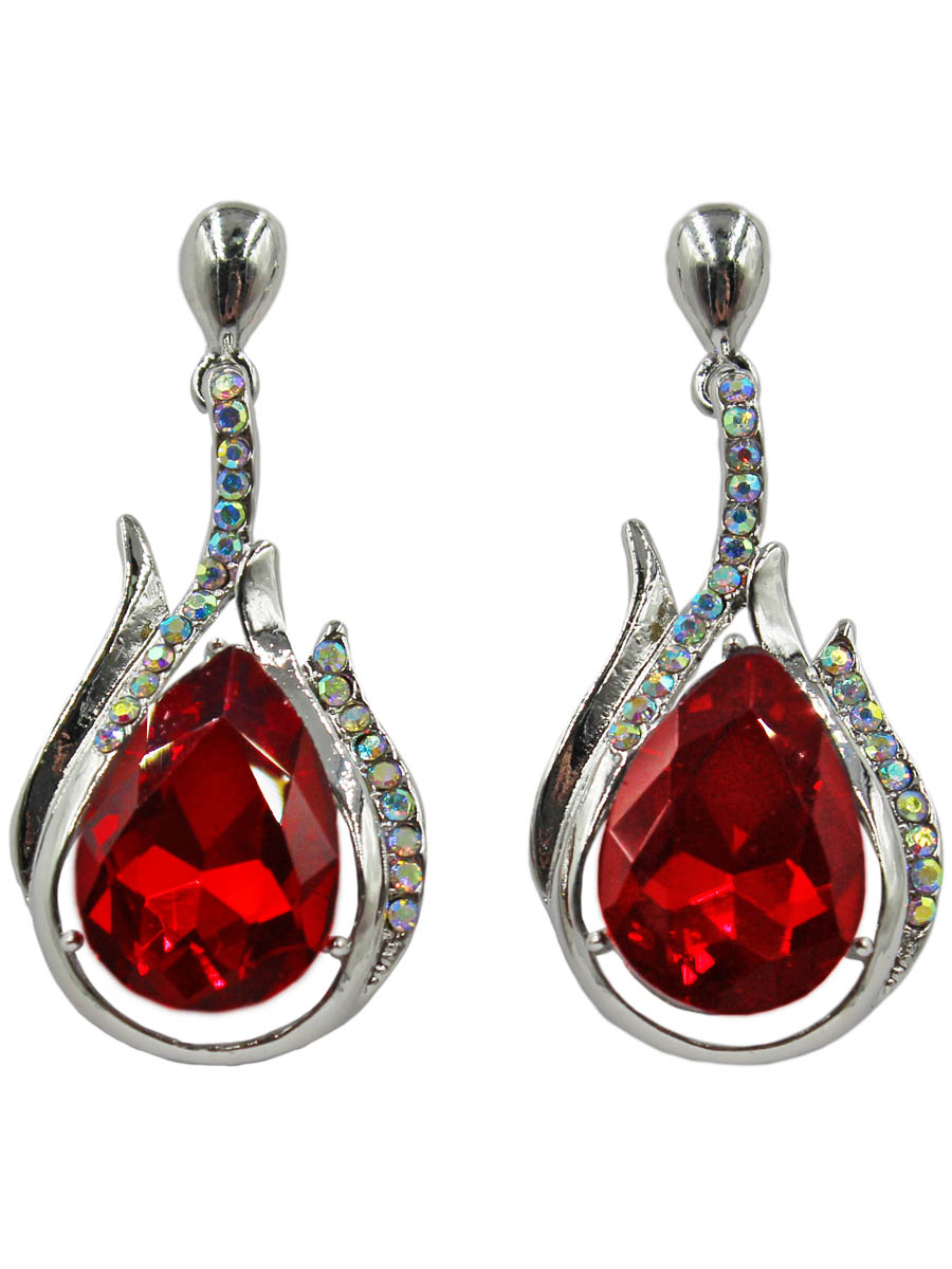 Серьги Taya, цвет: серебристый, красный. T-B-10712-EARR-SL.REDT-B-10712-EARR-SL.RED Серьги Taya, цвет: серебристый, красный. T-B-10712-EARR-SL.REDT-B-10712-EARR-SL.REDСерьги-гвоздики с заглушкой металл-пластик. Рубиновый кристалл нежно обвит веточками со стразами, серебряная капелька закрывает прокол в мочке уха. Размеры: длина 4,0 см, ширина 2,0 см.