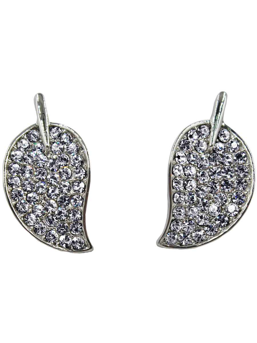 Серьги Taya, цвет: серебристый. T-B-10754-EARR-SILVERT-B-10754-EARR-SILVER Серьги Taya, цвет: серебристый. T-B-10754-EARR-SILVERT-B-10754-EARR-SILVERСерьги-гвоздики с заглушкой металл-пластик. Листок на черенке усыпан кристаллами, блестящими как хрусталь. Края гладкие, а сам листик веерообразный, он не плоский, немного выгнутый и заострен к нижней части. Размеры: длина серьги 2,7 см, максимальная ширина 1,4 см