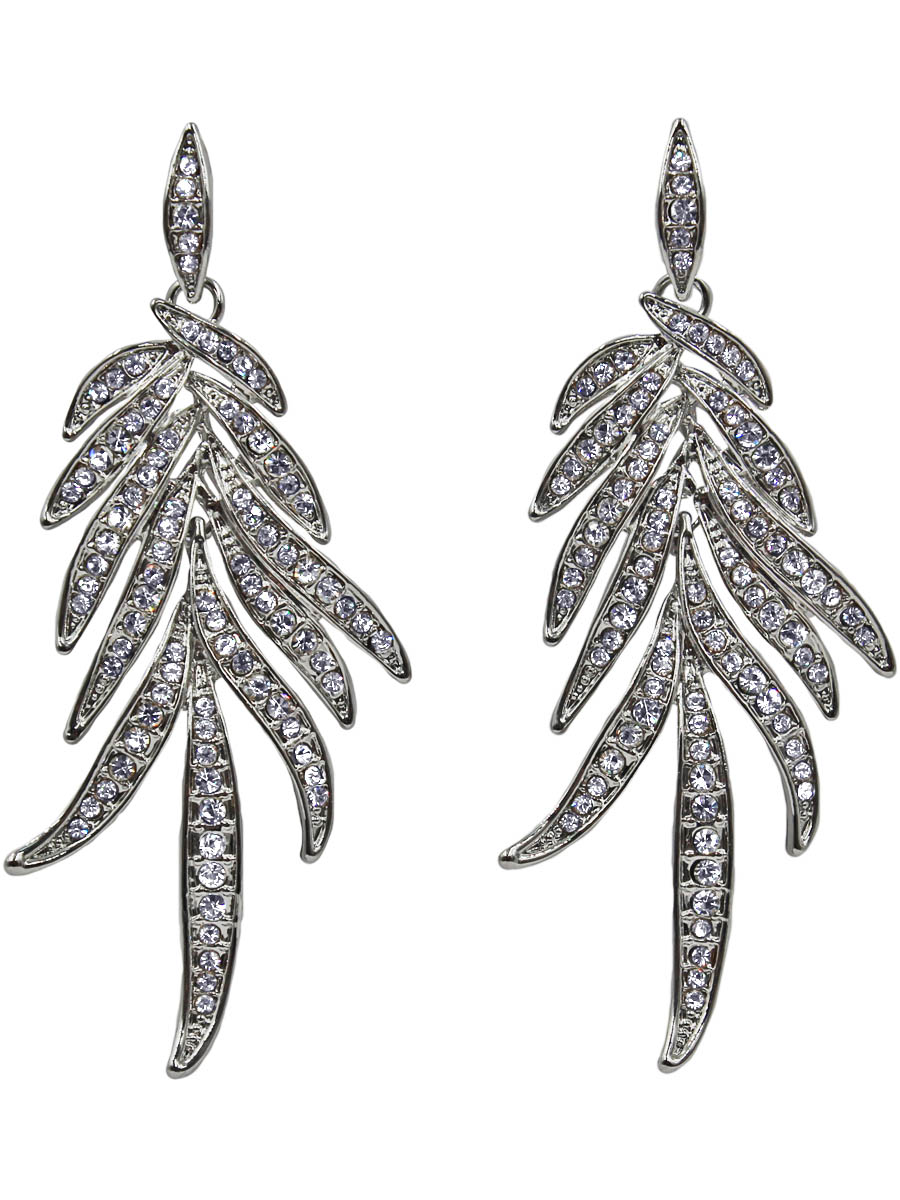 Серьги Taya, цвет: серебристый. T-B-11160-EARR-SILVERT-B-11160-EARR-SILVER Серьги Taya, цвет: серебристый. T-B-11160-EARR-SILVERT-B-11160-EARR-SILVERСерьги-гвоздики с заглушкой металл-пластик. Серьги-веточки с россыпью страз. Размеры: длина серьги 6,5 см, ширина 2,5 см.