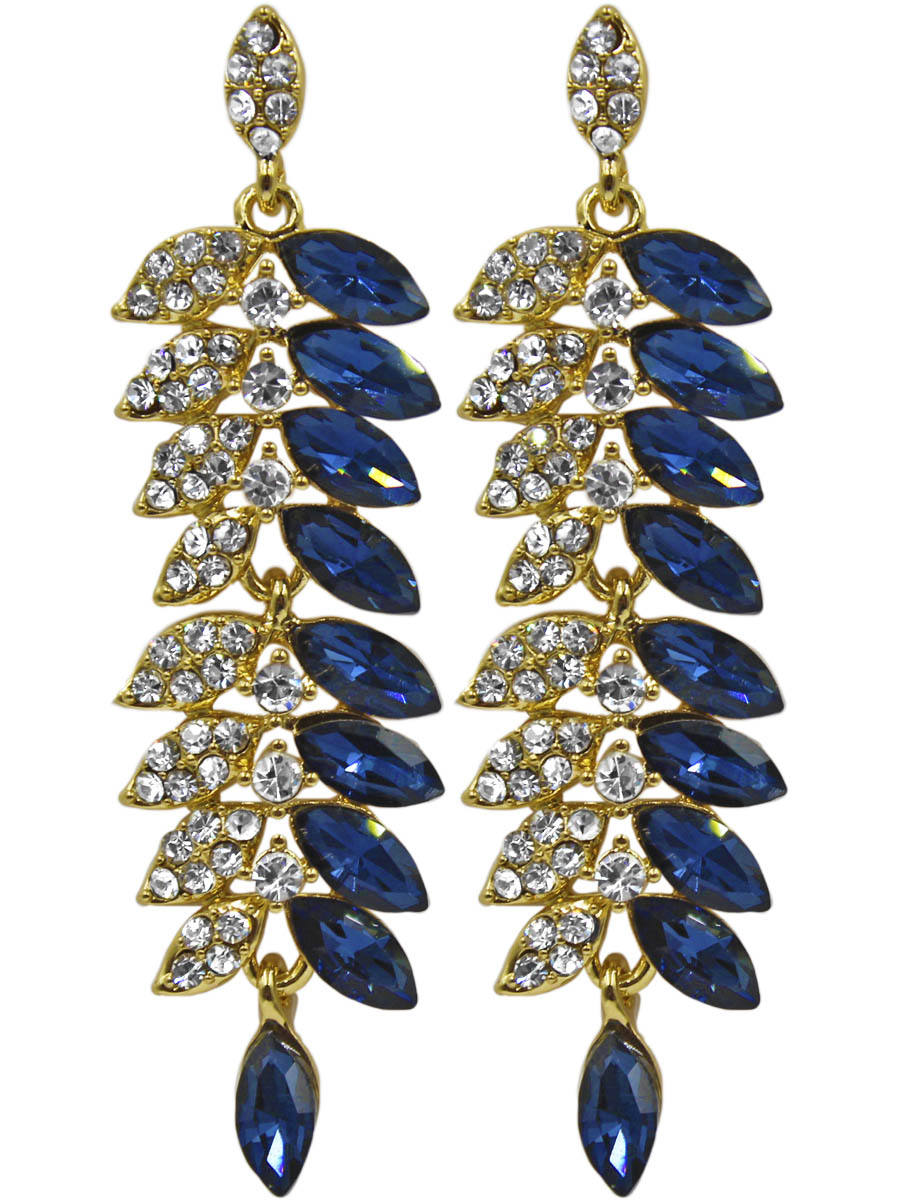 Серьги Taya, цвет: золотистый, синий. T-B-11326-EARR-GL.NAVYT-B-11326-EARR-GL.NAVY Серьги Taya, цвет: золотистый, синий. T-B-11326-EARR-GL.NAVYT-B-11326-EARR-GL.NAVYСерьги-гвоздики с заглушкой металл-пластик. Чудесный колосок, одна половина которого собрана из сапфировых кристаллов, а вторая половина усыпана прозрачными стразами. Размеры: длина серьги 7,2 см, ширина 1,8 см.