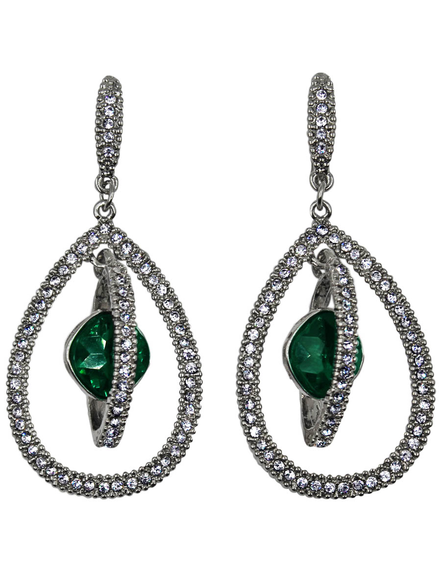 Серьги Taya, цвет: серебристый, зеленый. T-B-11352-EARR-SL.GREENT-B-11352-EARR-SL.GREEN Серьги Taya, цвет: серебристый, зеленый. T-B-11352-EARR-SL.GREENT-B-11352-EARR-SL.GREENСерьги с английским замком изготовлены из гипоаллергенного бижутерного сплава. Сережки дополнены в овальной рамке изумрудным кристаллом. Кристалл плотно закрепленный между двух дуг и напоминает планету Сатурн с кольцами.