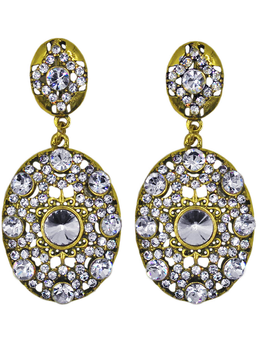 Серьги Taya, цвет: золотистый, прозрачный. T-B-11389-EARR-GL.CLEART-B-11389-EARR-GL.CLEAR Серьги Taya, цвет: золотистый, прозрачный. T-B-11389-EARR-GL.CLEART-B-11389-EARR-GL.CLEARСерьги с английским замком, на котором пробит бренд TAYA. Сережки имеют округлые формы, они обтекаемые и плавные, искусственно состарены, очень уютные. Размеры: длина серьги 4,4 см, ширина 2,0 см.