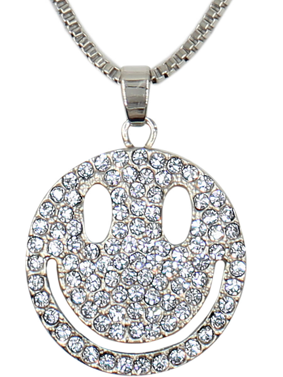 Колье Taya, цвет: серебристый. T-B-12503-NECK-SILVERT-B-12503-NECK-SILVER Колье Taya, цвет: серебристый. T-B-12503-NECK-SILVERT-B-12503-NECK-SILVERПодвеска-смайлик изготовлена из гипоаллергенного бижутерного сплава и выполнена на длинной цепочке. Подвеска оформлена инкрустацией из страз. Колье имеет надежную застежку-карабин с регулирующей длину цепочкой.