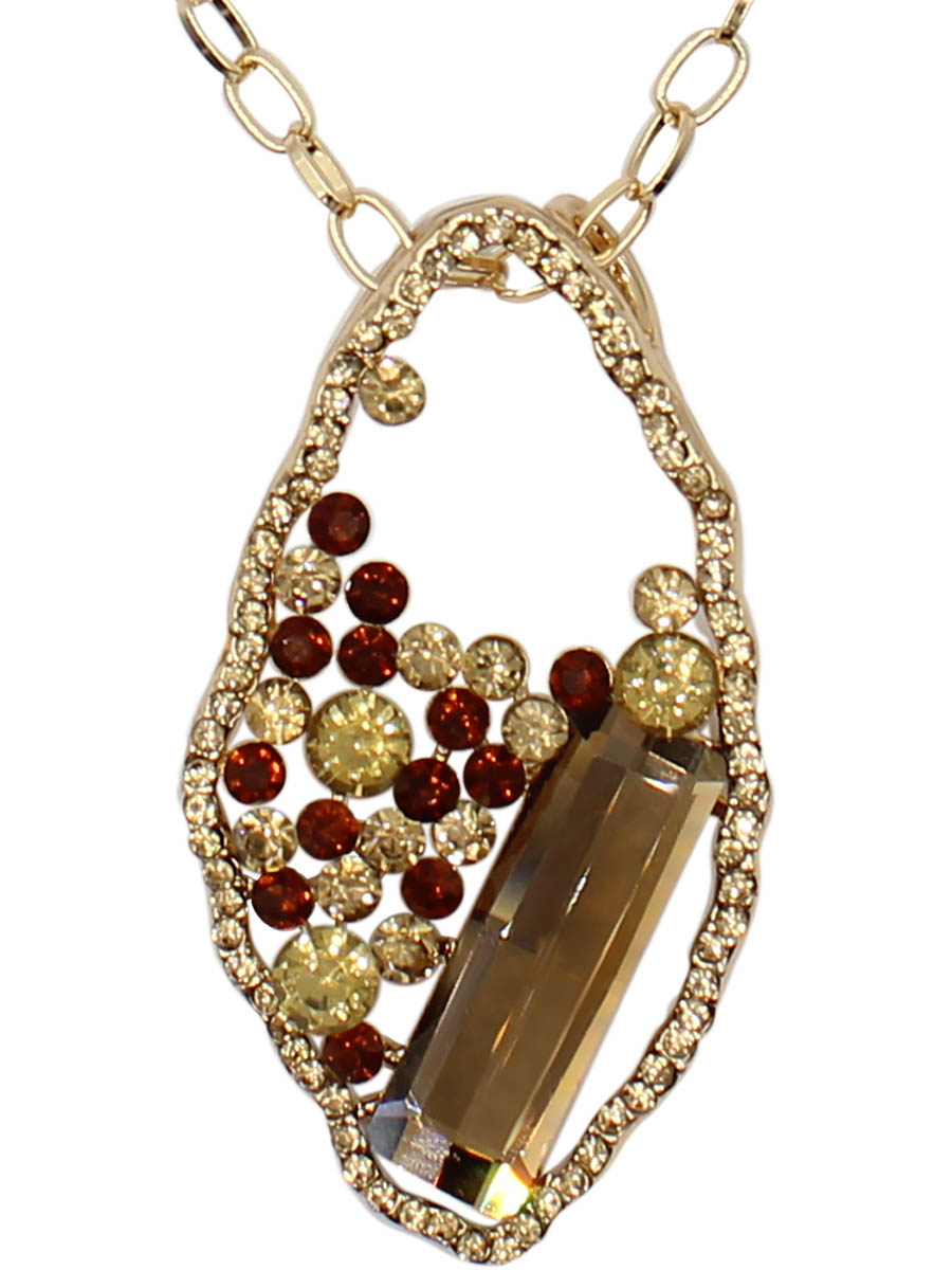 Колье Taya, цвет: золотистый. T-B-12508-NECK-GOLDT-B-12508-NECK-GOLD Колье Taya, цвет: золотистый. T-B-12508-NECK-GOLDT-B-12508-NECK-GOLDПодвеска на цепи классического плетения. Овальная форма и спокойные коричнево-желтые оттенки добавят самообладания и силы в любых условиях. Размеры: длина 80 см + 7 см удлинение, подвеска 6,0 х 3,2 см