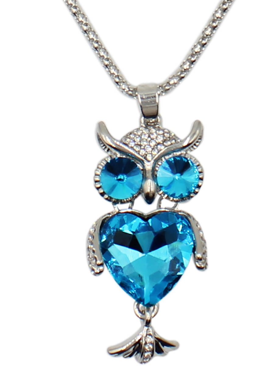 Колье Taya, цвет: серебристый, синий. T-B-12514-NECK-SL.BLUET-B-12514-NECK-SL.BLUE Колье Taya, цвет: серебристый, синий. T-B-12514-NECK-SL.BLUET-B-12514-NECK-SL.BLUEМиленький совенок с выпученными голубыми глазками и пузиком-кристаллом в форме сердца. Хвост подвижный. Размеры: длина 70 см + удлинение 6 см, кулон 3,7 х 2,3 см