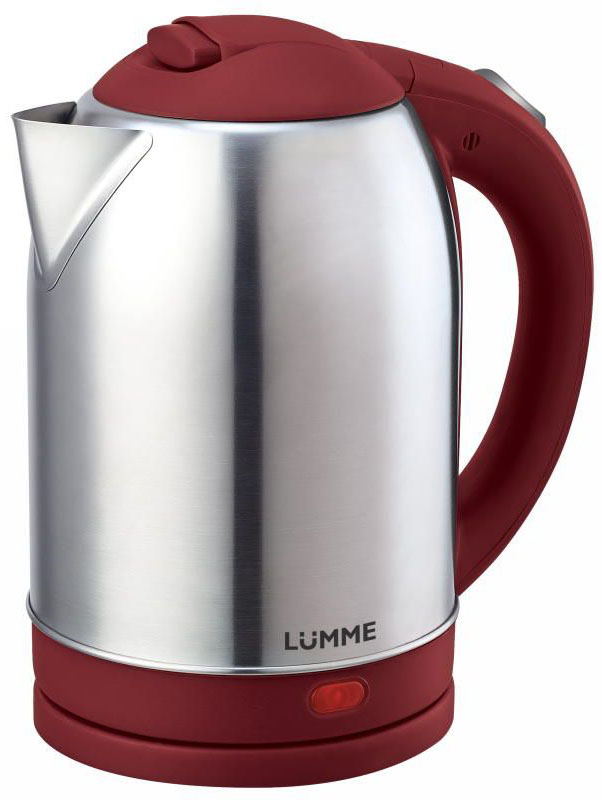Lumme LU-219, Red Garnet электрочайникLU-219 Lumme LU-219, Red Garnet электрочайникLU-219Вместительный металлический чайник Lumme LU-219 объемом 2.0 литра из высококачественной нержавеющей стали. Пищевая нержавеющая сталь способствует сохранению природного вкуса и натуральных свойств воды. Для быстрого закипания чайник оснащен нагревательным элементом мощностью 1,7 кВатт, защищенного плоским стальным дном для равномерности нагрева, противостояния накипи, коррозии и для большего удобства в уходе. Система автоматического отключения при закипании или недостаточном количестве воды заметно продлит срок работы чайника. Чайник оснащен базой питания, позволяющей брать его с любой стороны или вращать на 360 градусов, что делает прибор совершенно безопасным, а его эксплуатацию комфортной.