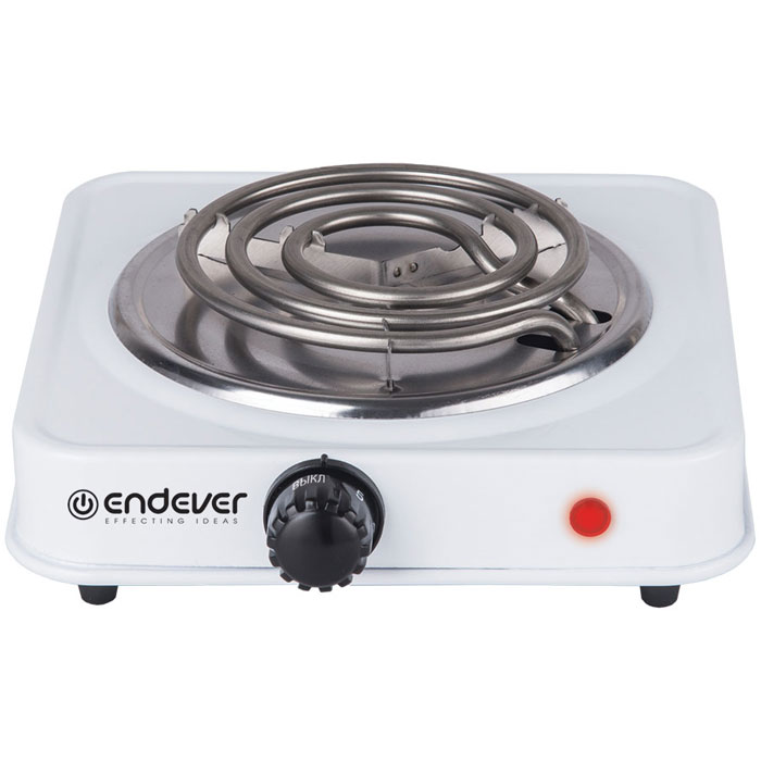 Endever Skyline EP-10, White плитка электрическаяEP-10W Endever Skyline EP-10, White плитка электрическаяEP-10WЭлектрическая плитка Endever Skyline EP-10 пригодится дома и на даче, в студенческом общежитии или на маленькой кухне. Плитка имеет надежное эмалевое покрытие, которое легко чистится, устойчиво к истиранию и долго сохраняет отличный внешний вид. О том, что нагревательный элемент подключен к сети, сигнализирует красный индикатор. Плитка имеет прорезиненные ножки для устойчивого положения на поверхности, весит всего 0.7 кг. Мощность ТЭНа составляет 1 кВт, ее можно регулировать при помощи поворотного переключателя- термостата. Длина шнура составляет 1,6 метра.
