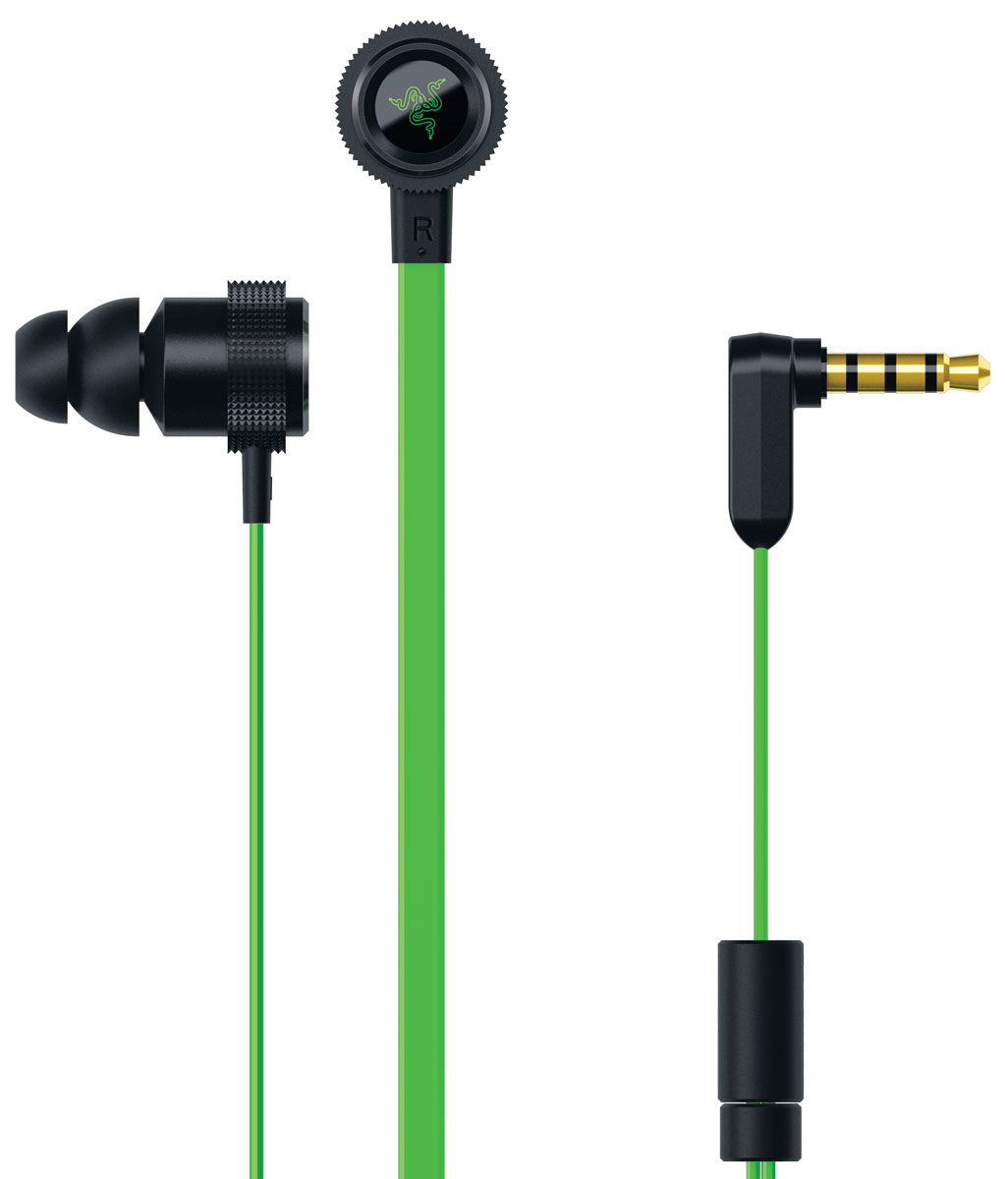 Razer Hammerhead V2 игровые наушникиRZ12-01730100-R3G1 Razer Hammerhead V2 игровые наушникиRZ12-01730100-R3G1Razer качественно поработали над внешним видом новых Hammerhead v2. Обновленный дизайн и плоские кабели порадуют любителей мобильных игр. Вставные наушники оснастили большими 10-миллиметровыми динамиками. Они на 20% больше своих предшественников. Звук стал четче, а басы — еще внушительней, чем прежде. Три пары сменных накладок разного размера и дополнительные двухсекционные насадки обеспечат комфортную посадку и высокий уровень пассивной шумоизоляции. Где бы вы ни оказались, Razer Hammerhead v2 всегда позволит насладиться любимой музыкой или игрой. Большие 10-миллиметровые динамики с доработанными внутренними акустическими камерами дают возможность насладиться превосходной точностью звучания и лучшим воспроизведением басов. В новой версии динамики на 20% больше, чем в оригинальных наушниках Razer Hammerhead. Теперь некачественный звук не будет портить удовольствие от игры или любимой музыки. Наушники Razer Hammerhead v2 — аксессуар,...