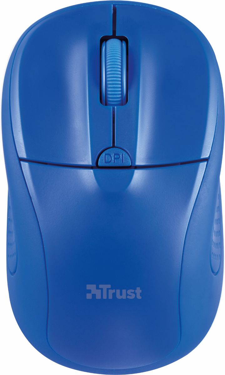 Trust Primo Wireless Mouse, Blue мышь20786 Trust Primo Wireless Mouse, Blue мышь20786Миниатюрная беспроводная оптическая мышь Trust Primo непременно подойдет любому пользователю ПК. Радиус действия беспроводной связи составляет 6 метров, что обеспечивает большую свободу действий. Оптический сенсор с разрешением 800/1600 dpi обеспечивает максимально точное позиционирование курсора. Благодаря симметричной форме эта мышка подходит как правшам, так и левшам. Миниатюрный микроприемник можно хранить в корпусе мыши. Trust Primo имеет выключатель для экономии заряда батареи.