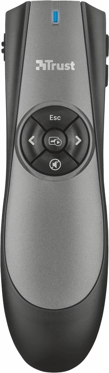 Trust Taia Wireless Laser Presenter, Black пульт для презентаций20405 Trust Taia Wireless Laser Presenter, Black пульт для презентаций20405Беспроводной пульт Trust Taia Wireless Laser Presenter для проведения презентаций, оснащенный удобными элементами управления и лазерной указкой с красным лучом. Благодаря эргономичной форме устройство удобно держать в руке. Устройство работает на частоте 2,4 ГГц, что позволяет оценить свободу перемещений и возможность более плотной работы с аудиторией, усиливающие впечатление от презентации. После работы беспроводной приемник можно убрать внутрь корпуса устройства.