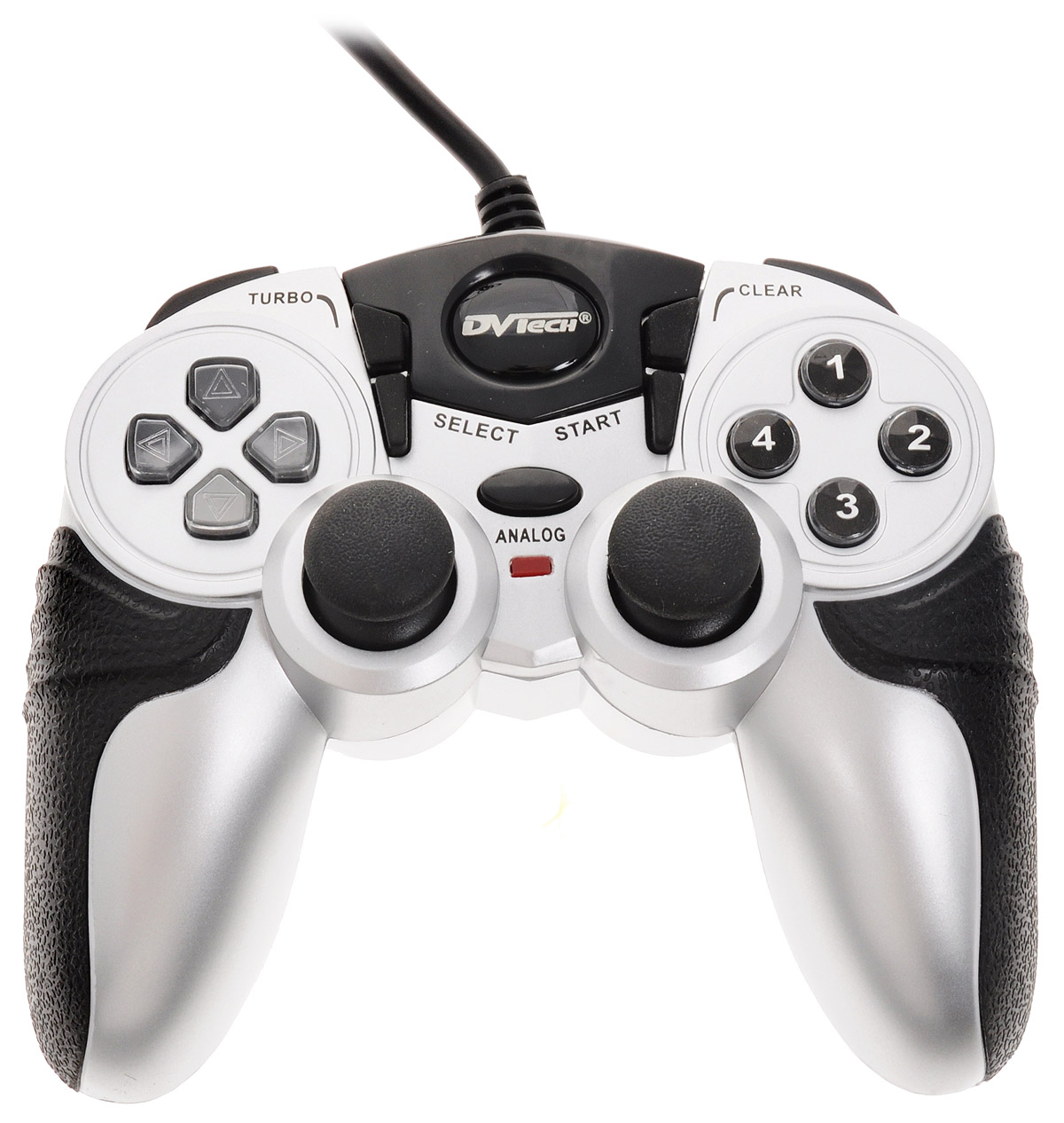 Игровой джойстик для PC/PS1/PS2 DVTech JS55 Shock Jet (черно-серый)JS 55 Игровой джойстик для PC/PS1/PS2 DVTech JS55 Shock Jet (черно-серый)JS 55Джойстик JS55 Shock Jet привлекает внимание интересным и запоминающимся внешним видом и при этом продуманным расположением кнопок управления. Простота подключения и отзывчивое управление позволяет сделать процесс игры комфортным. Рифленые прорезиненные вставки на рукоятках помогают надежно фиксировать джойстик в руках, а это немаловажная деталь, особенно для поклонников динамичных сражений.
