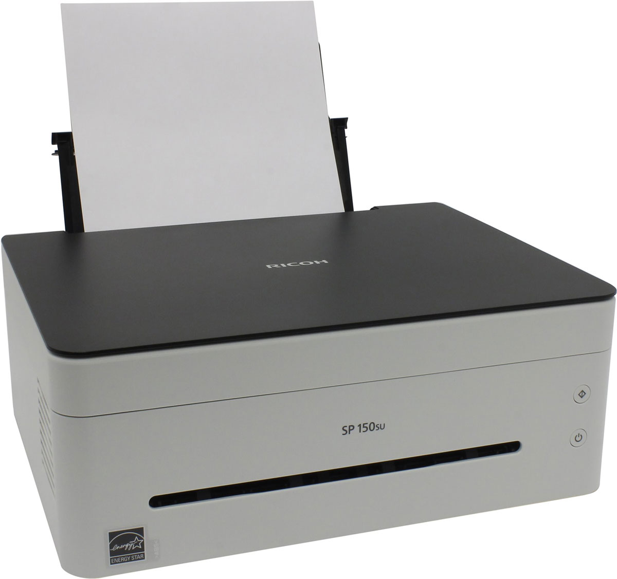 Ricoh SP 150SU МФУ408003 Ricoh SP 150SU МФУ408003МФУ Ricoh SP 150SU сочетает в себе элегантный дизайн, интуитивно понятное управление и скорость печати 22 страницы в минуту. Простота установки драйвера с автозапуском виртуальной панели управления позволяет начать работу практически сразу. Функции принтера, копира и цветного сканера обеспечат всю работу с документами как в небольшом офисе, так и дома. Простота, удобство, функциональность, скорость, качество и надежность — все это в компактном корпусе на вашем столе. Функции печати, копирования и сканирования в одном элегантном корпусе, который занимает минимум места на рабочем столе. Виртуальная панель управления с ПК обеспечивает удобную интуитивно понятную работу. Картридж все в одном можно заменить буквально одним движением. Все быстро, просто и надежно.